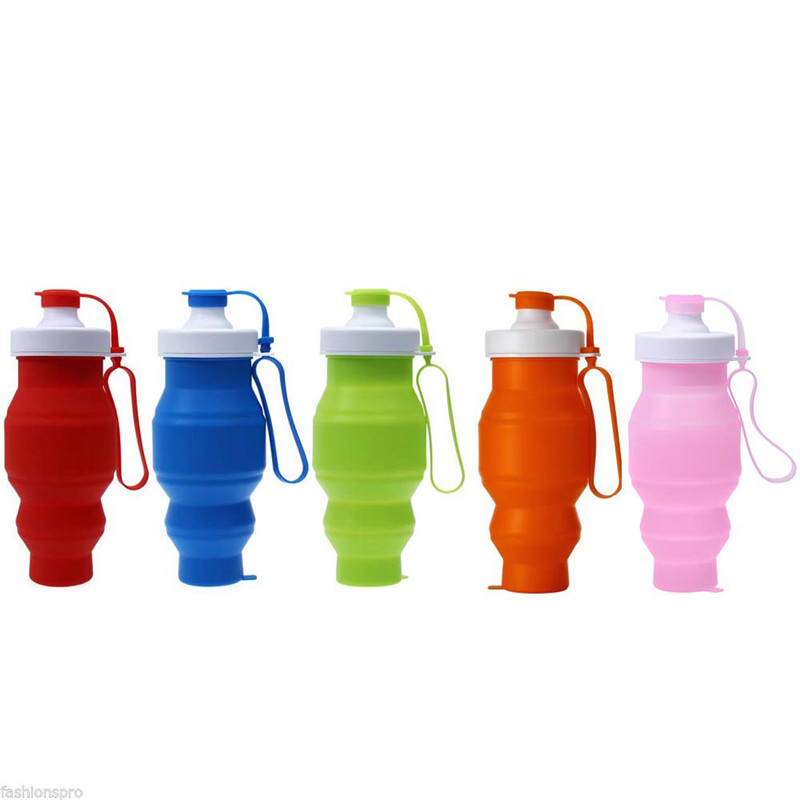 Sport Portable Folding Water Bottle Eco-friendly Silicone Drinkware 