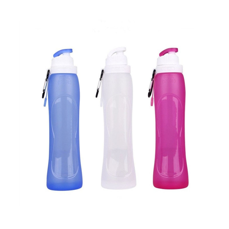 Collapsible Water Bottle 16.9 Oz - Leak Proof Silicone Foldable Cup BPA-Free
