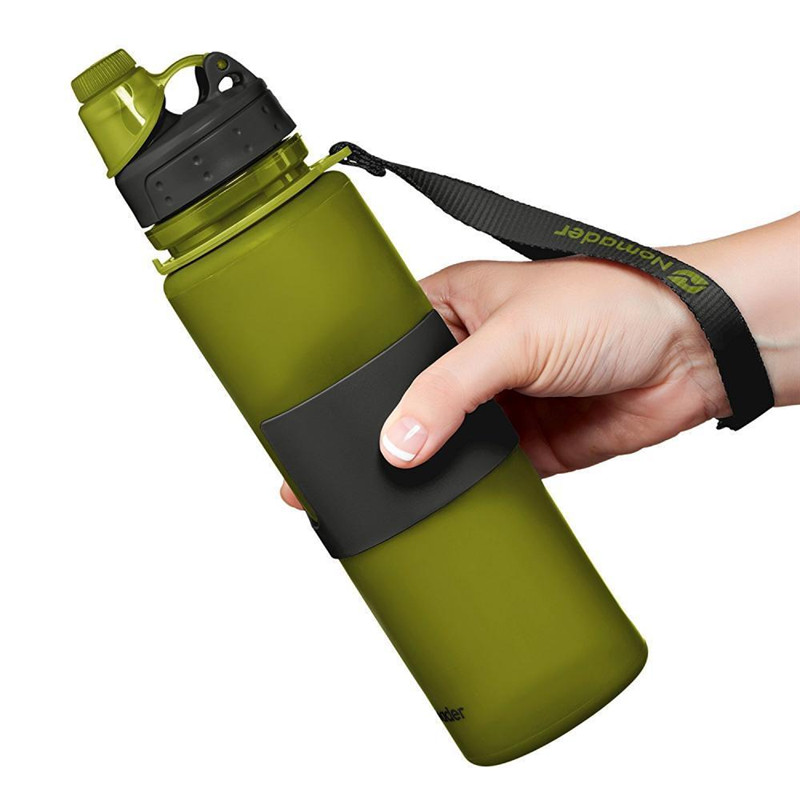 BPA Free Collapsible Sports Water Bottle - Foldable with Reusable Leak