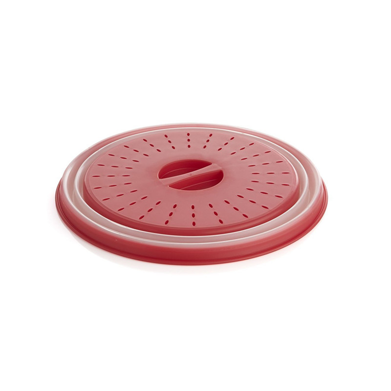 Collapsible Clean Microwave Cooking Plate Bowl Cover Red BPAFree