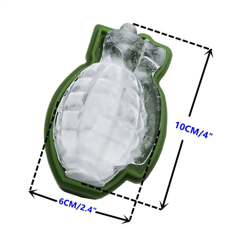 Grenade Shape 3D Ice Cube Mold Maker Bar Party Silicone Trays Mold Tool Gift