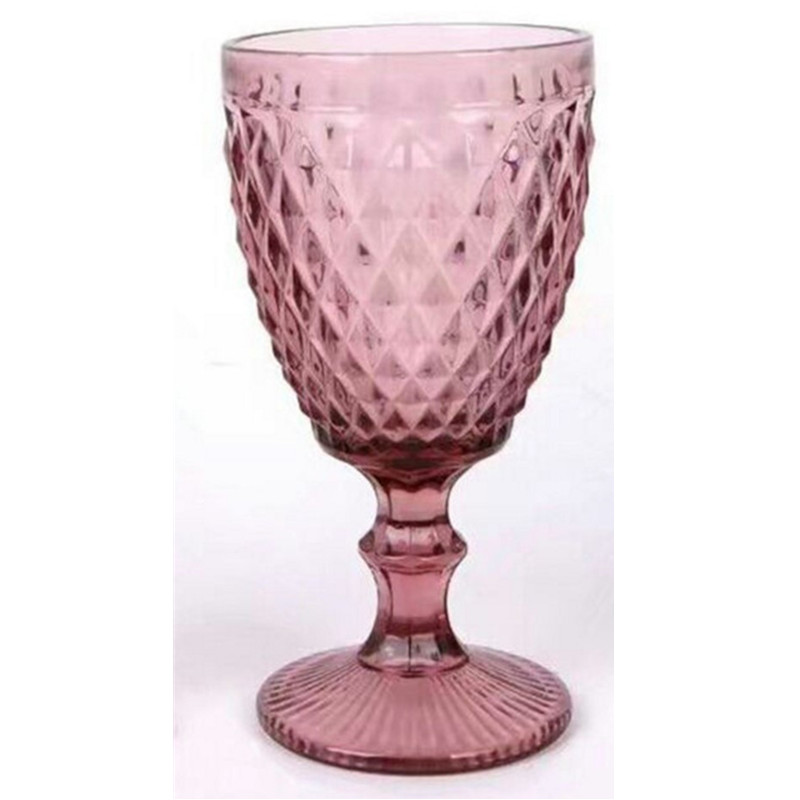Factory direct European goblet color embossed wine glass hotel party creative goblet banquet goblet